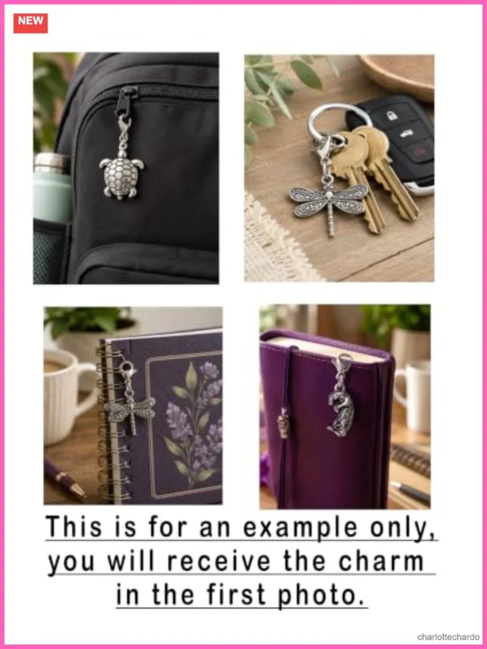 Stainless Steel Lobster Clasp Clip On Charm for Purse Keychain Zipper Pull